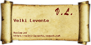 Velki Levente névjegykártya